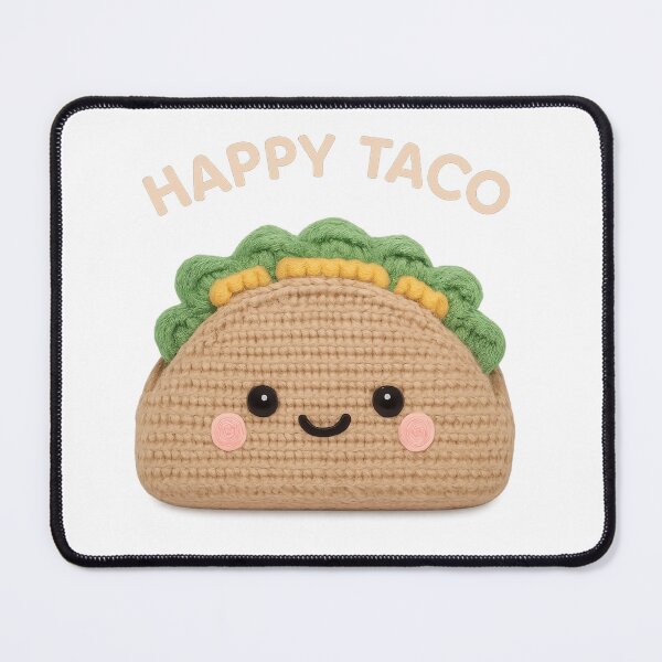 Item preview, Happy Taco Crochet Amigurumi Plush designed and sold by Tiny Stitch World.