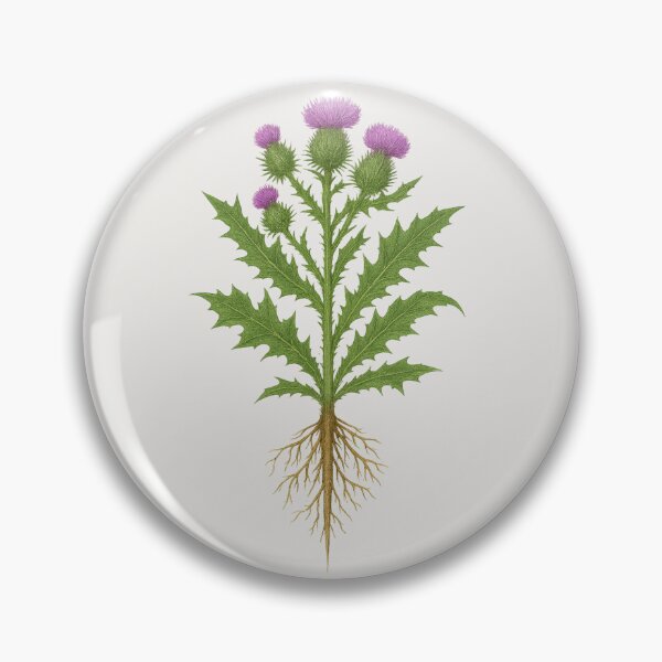 Item preview, Thistle with Root – Botanical Plant Illustration Sticker designed and sold by Feral Confetti.