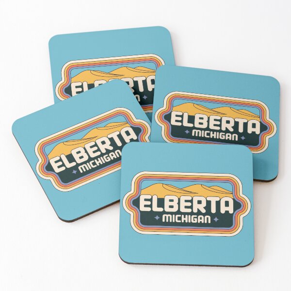 Item preview, Elberta Michigan 70s Retro Sand Dunes designed and sold by TheOldMittenIllustrated.