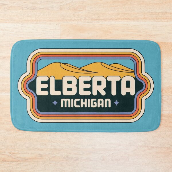 Item preview, Elberta Michigan 70s Retro Sand Dunes designed and sold by TheOldMittenIllustrated.