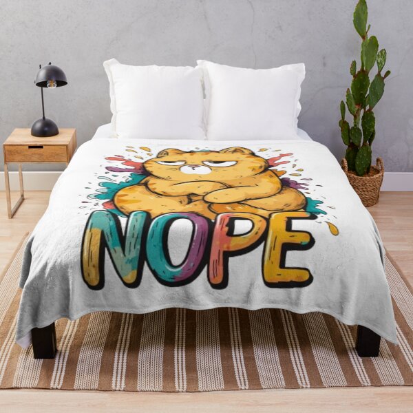 Item preview, Grumpy Cat Nope – Funny Lazy Mood Cartoon designed and sold by AlexLineArt.