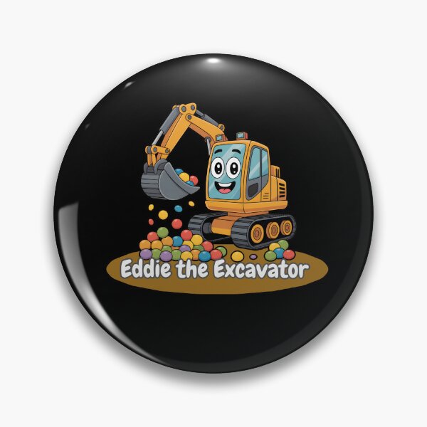 Item preview, Eddie the Excavator – Cute Construction Digger Sticker for Kids designed and sold by ArtistanForge.
