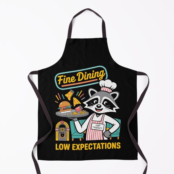 Item preview, Funny Raccoon Chef T-Shirt – Fine Dining, Low Expectations Retro Diner Design designed and sold by 89BLACK.