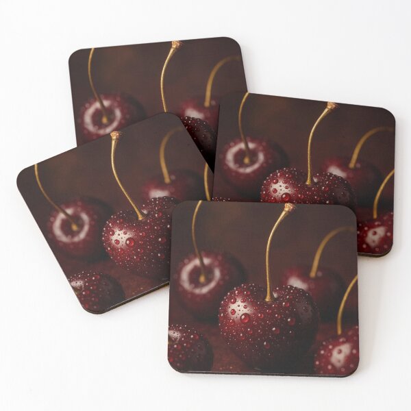 Item preview, Dark Moody Cherries Gold Stems Art designed and sold by LittleLuxe.