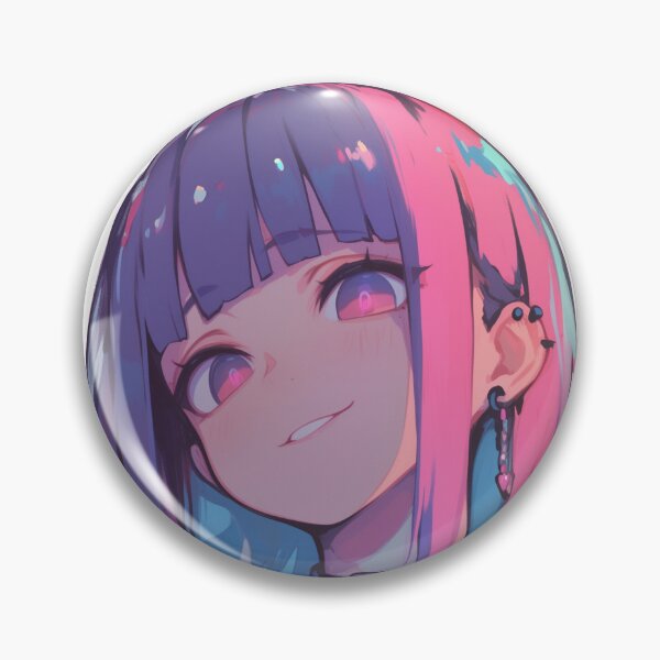 Item preview, Pink Hair Anime Goth Girl Smirking designed and sold by CautiousDesignz.