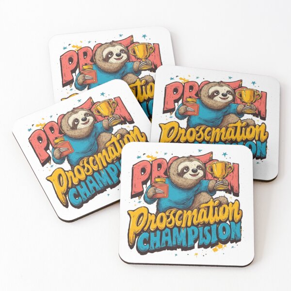 Item preview, Procrastination Champion – Funny Sloth Cartoon Design designed and sold by AlexLineArt.