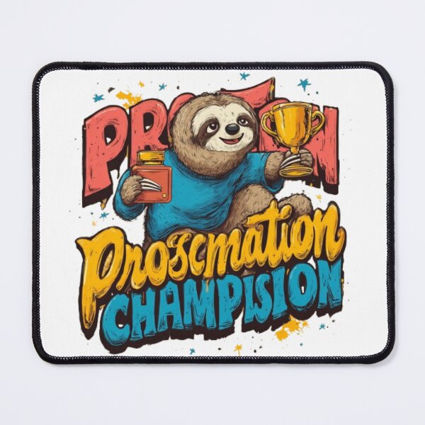 Item preview, Procrastination Champion – Funny Sloth Cartoon Design designed and sold by AlexLineArt.