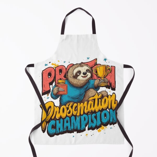 Item preview, Procrastination Champion – Funny Sloth Cartoon Design designed and sold by AlexLineArt.