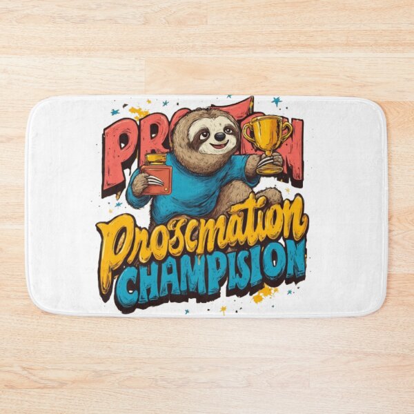 Item preview, Procrastination Champion – Funny Sloth Cartoon Design designed and sold by AlexLineArt.