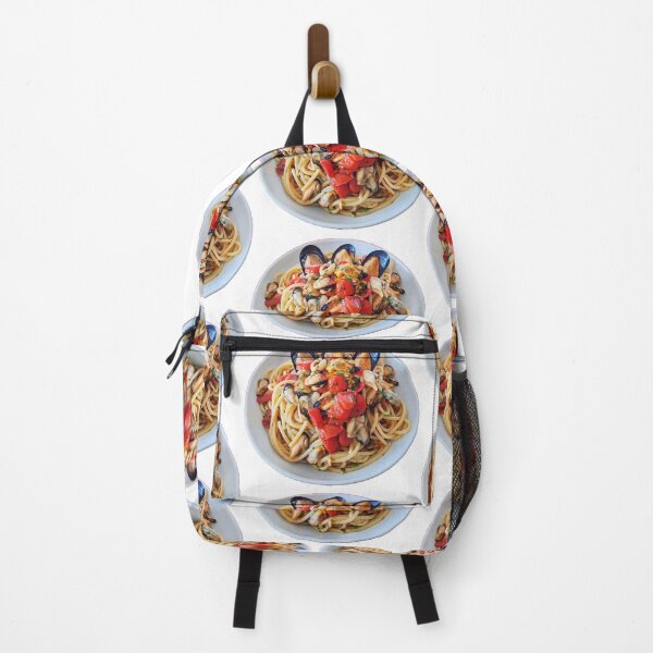 Item preview, Spaghetti with Mussels & Cherry Tomatoes Foodie Backpack designed and sold by gaussina.