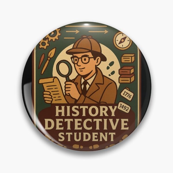 Item preview, History Detective Student Badge | Historical Investigation Sticker | Social Studies Gift designed and sold by Feline Rockstars.