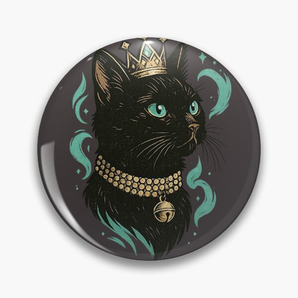 Item preview, Regal Black Cat with Crown – Royal Feline Illustration designed and sold by SnapLabDesigns.