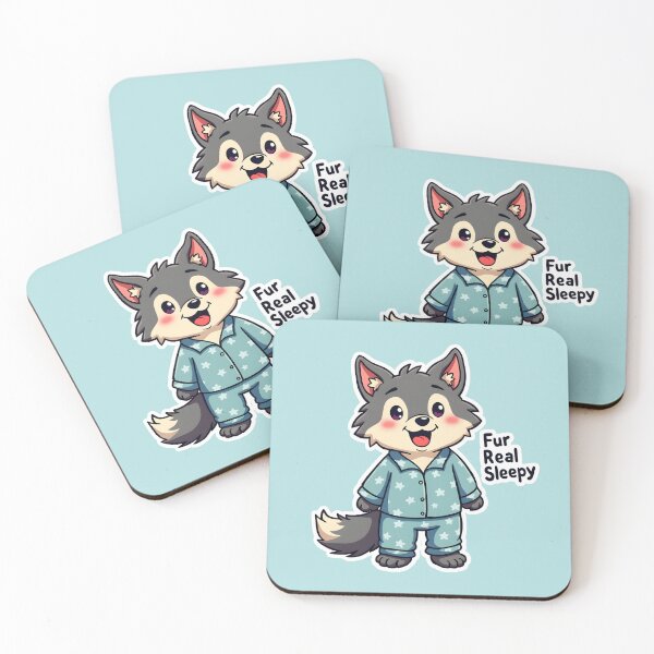 Item preview, Cute Sleepy Wolf Cartoon Pajamas Fur Real Sleepy designed and sold by HasHs.