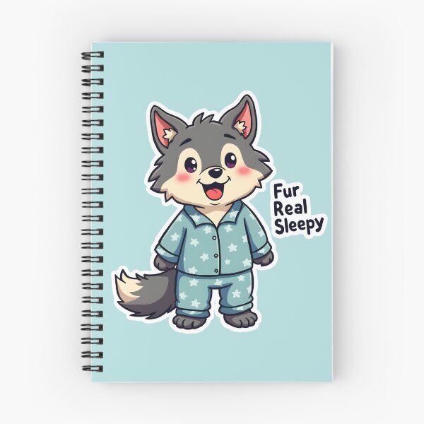 Item preview, Cute Sleepy Wolf Cartoon Pajamas Fur Real Sleepy designed and sold by HasHs.
