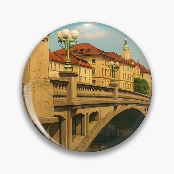 Item preview, Ljubljana Slovenia Poster – Dragon Bridge Travel Art Print designed and sold by LifmusGoDesigns.