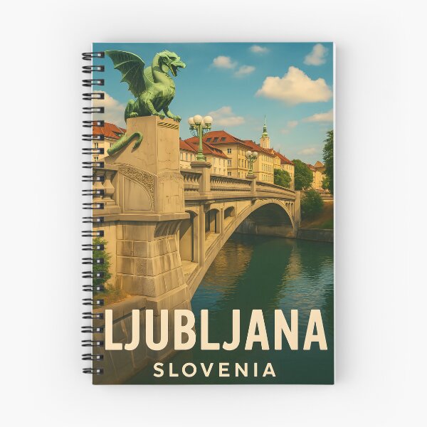 Item preview, Ljubljana Slovenia Poster – Dragon Bridge Travel Art Print designed and sold by LifmusGoDesigns.