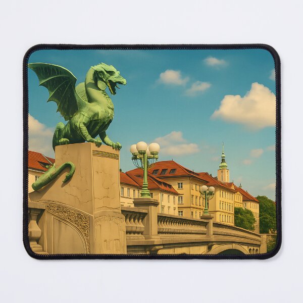 Item preview, Ljubljana Slovenia Poster – Dragon Bridge Travel Art Print designed and sold by LifmusGoDesigns.