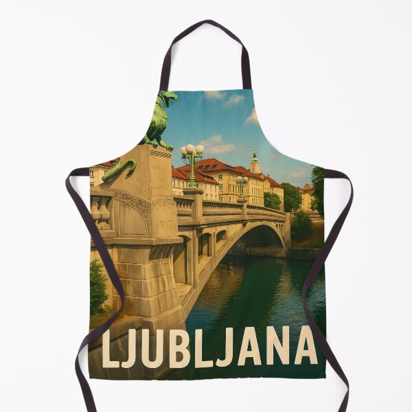 Item preview, Ljubljana Slovenia Poster – Dragon Bridge Travel Art Print designed and sold by LifmusGoDesigns.