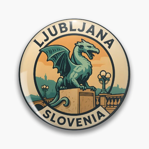 Item preview, Ljubljana Slovenia Dragon Emblem – Vintage Travel Sticker & Poster Art designed and sold by LifmusGoDesigns.