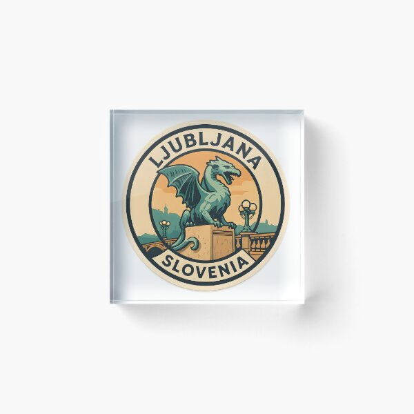 Item preview, Ljubljana Slovenia Dragon Emblem – Vintage Travel Sticker & Poster Art designed and sold by LifmusGoDesigns.