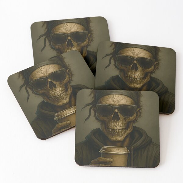 Item preview, Zombie in Sunglasses Drinking Coffee designed and sold by NightTimeJ.
