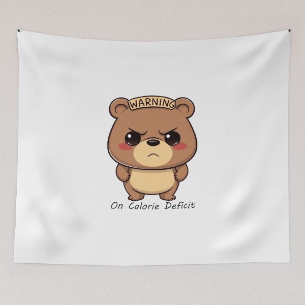 Item preview, Warning Calorie Deficit Bear designed and sold by HypeTheTrophy.