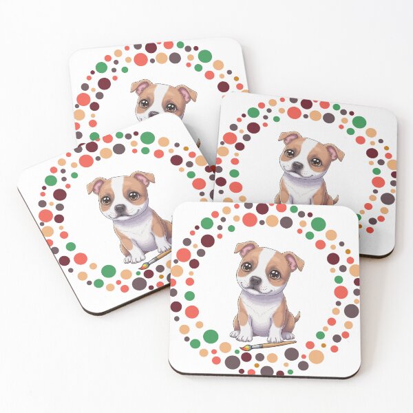 Artikelvorschau, Feiern Sie den Dot Day mit meinem Staffordshire Bull Terrier | Bunte Hundekunst entworfen und verkauft von The Real Life Symphony.