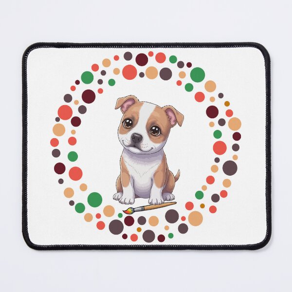 Item preview, Celebrate Dot Day with My Staffordshire Bull Terrier | Colorful Dog Art designed and sold by The Real Life Symphony.