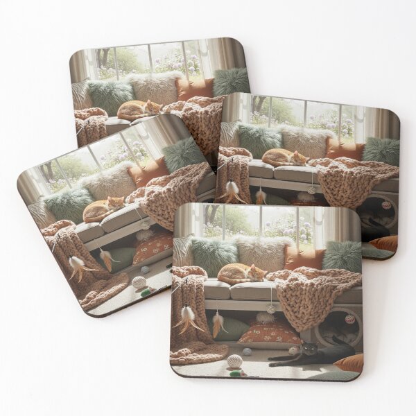 Item preview, Cozy Cat Den by the Window - Peaceful Home Decor Art designed and sold by Jade Ado.