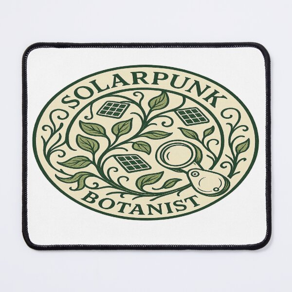Item preview, Solarpunk Botanist Emblem Eco-Futurist Vintage Badge designed and sold by POD DYNASTY.