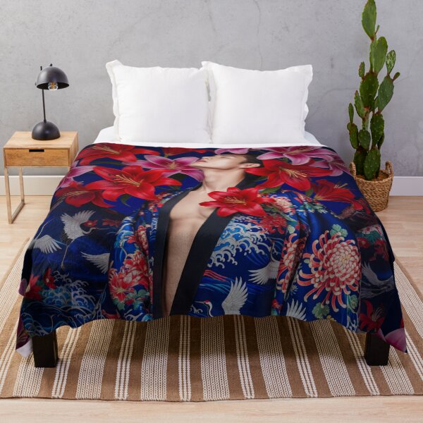 Item preview, Sensual Tattoed Asian Man in Kimono with Lilies #8 designed and sold by Atlas Kai.