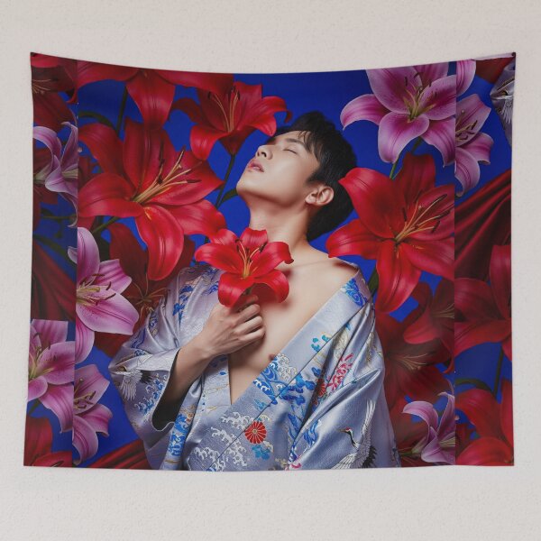 Item preview, Sensual Tattoed Asian Man in Kimono with Lilies #9 designed and sold by Atlas Kai.