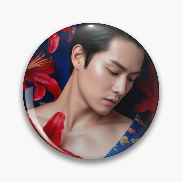 Item preview, Sensual Tattoed Asian Man in Kimono with Lilies #10 designed and sold by Atlas Kai.