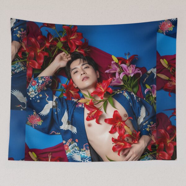 Item preview, Sensual Tattoed Asian Man in Kimono with Lilies #11 designed and sold by Atlas Kai.