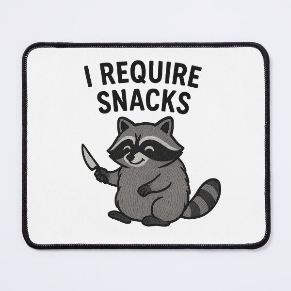 Item preview, I Require Snacks Raccoon Embroidery designed and sold by Thanabordee.