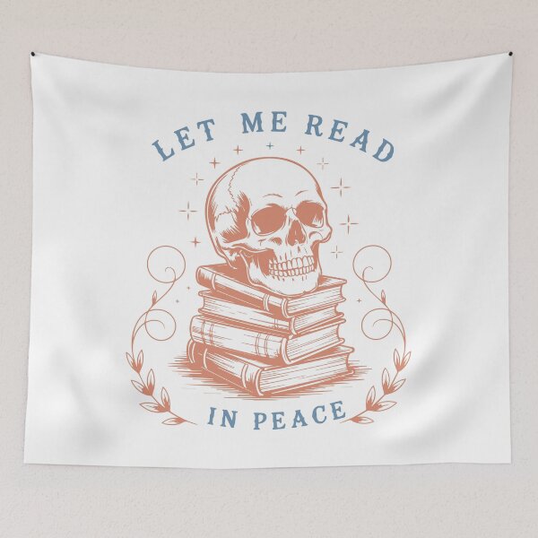 Item preview, Let me read in peace- halloween skull reader ghost  designed and sold by cocomelon168.