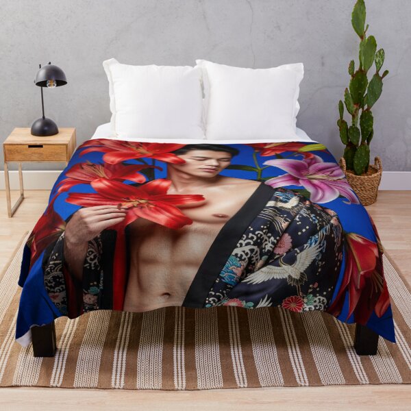 Item preview, Sensual Tattoed Asian Man in Kimono with Lilies #13 designed and sold by Atlas Kai.