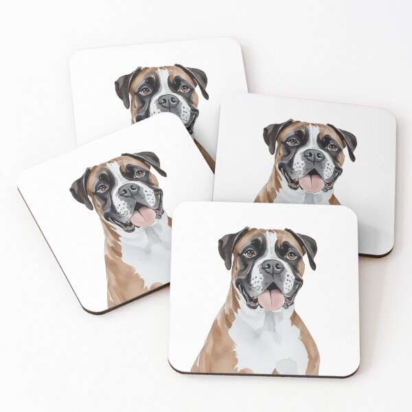 Item preview, Boxer Puppy Dog Watercolor (white) designed and sold by Magnolia Valley Art.