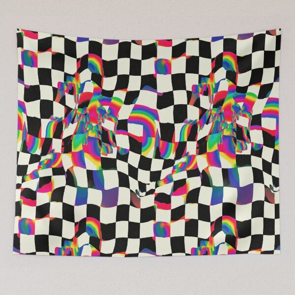 Item preview, Psychedelic Warped Checkerboard Pattern designed and sold by DarklingAnubiss.
