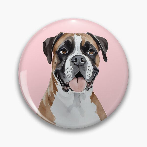 Artikelvorschau, Boxerwelpe Aquarell (pink) entworfen und verkauft von Magnolia Valley Art.