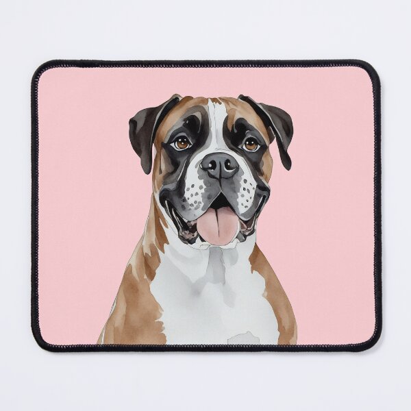 Artikelvorschau, Boxerwelpe Aquarell (pink) entworfen und verkauft von Magnolia Valley Art.
