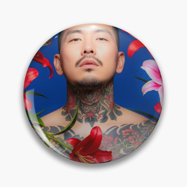 Item preview, Sensual Tattoed Asian Man in Kimono with Lilies #15 designed and sold by Atlas Kai.