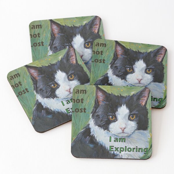 Item preview, Fancy Cat, "I am NOT LOST, I am Exploring" designed and sold by Laugh a Lot Folk Art.