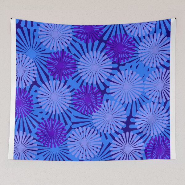 Item preview, Blue retro flower design designed and sold by Marju Rose.