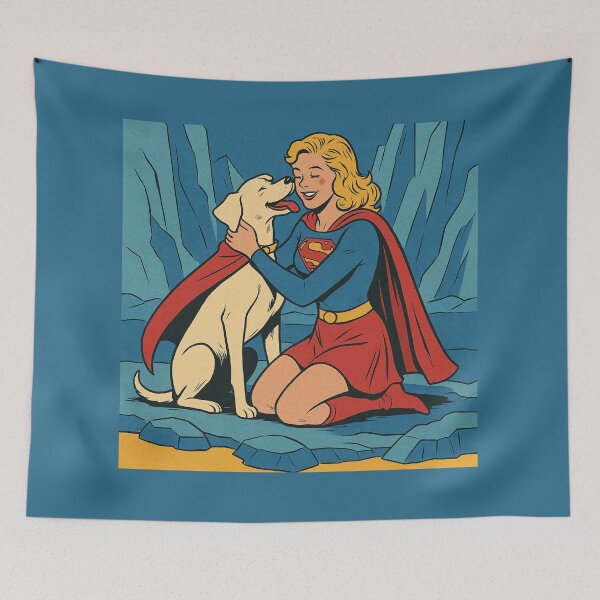 Artikelvorschau, Krypto trifft Supergirl – Begeisterte Umarmung entworfen und verkauft von Lavoretty.