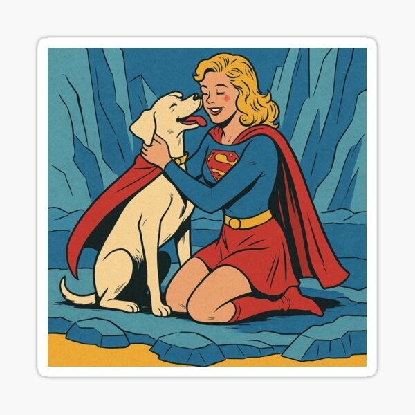 Item preview, Krypto Meets Supergirl – Enthusiastic Hug designed and sold by Lavoretty Handmade.
