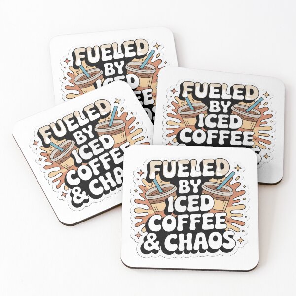 Item preview, Fueled by Iced Coffee Chaos Fueled by Peppermint Mocha, Chaos Christmas Sticker  designed and sold by podlook.