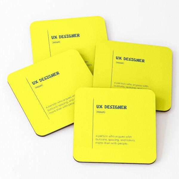 Item preview, UX Designer: a person who argues with buttons, spacing, and colors more than with people:Poster – Funny Job Definition Wall Art designed and sold by Blooom-studio.