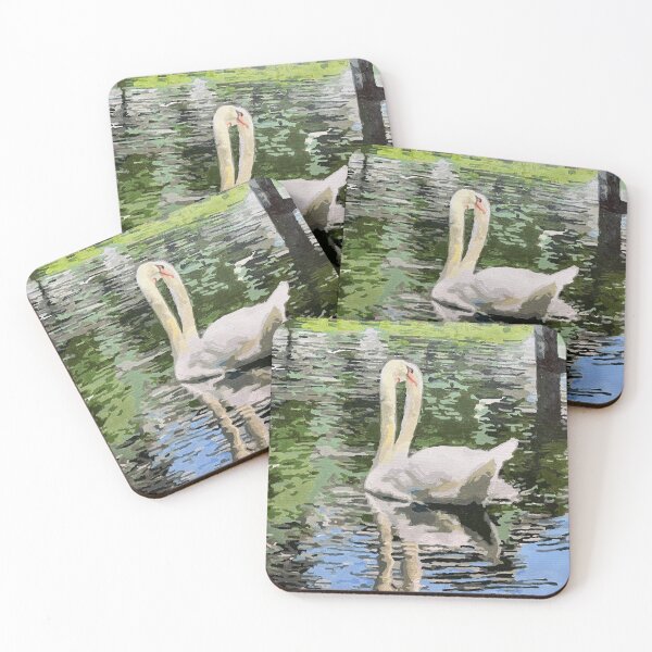 Item preview, Swans in love designed and sold by Whiskered Garden Studio.