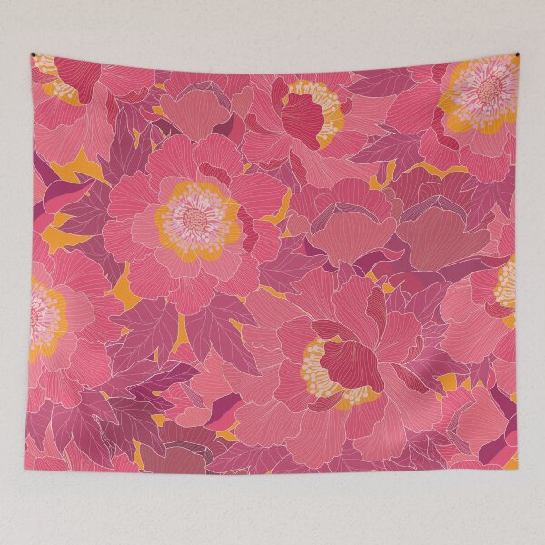 Item preview, Bold Peonies-Bright Bohemian designed and sold by Annette Chabidon Studio.